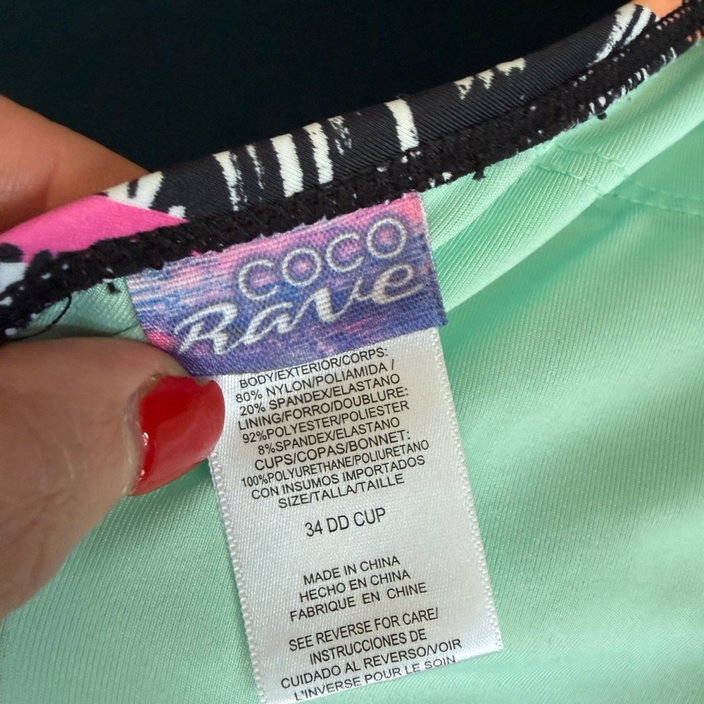 Coco Rave Multicolor Ruffle Bikini top & bottoms - Picture 2 of 5